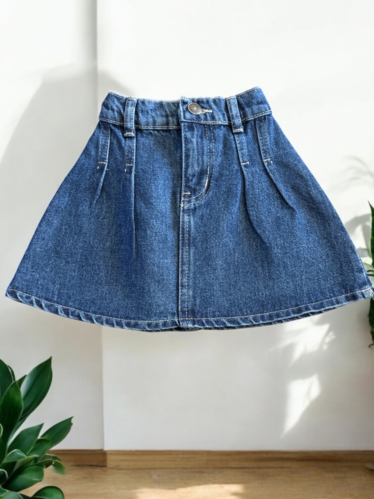 Girls dark blue denim skirt