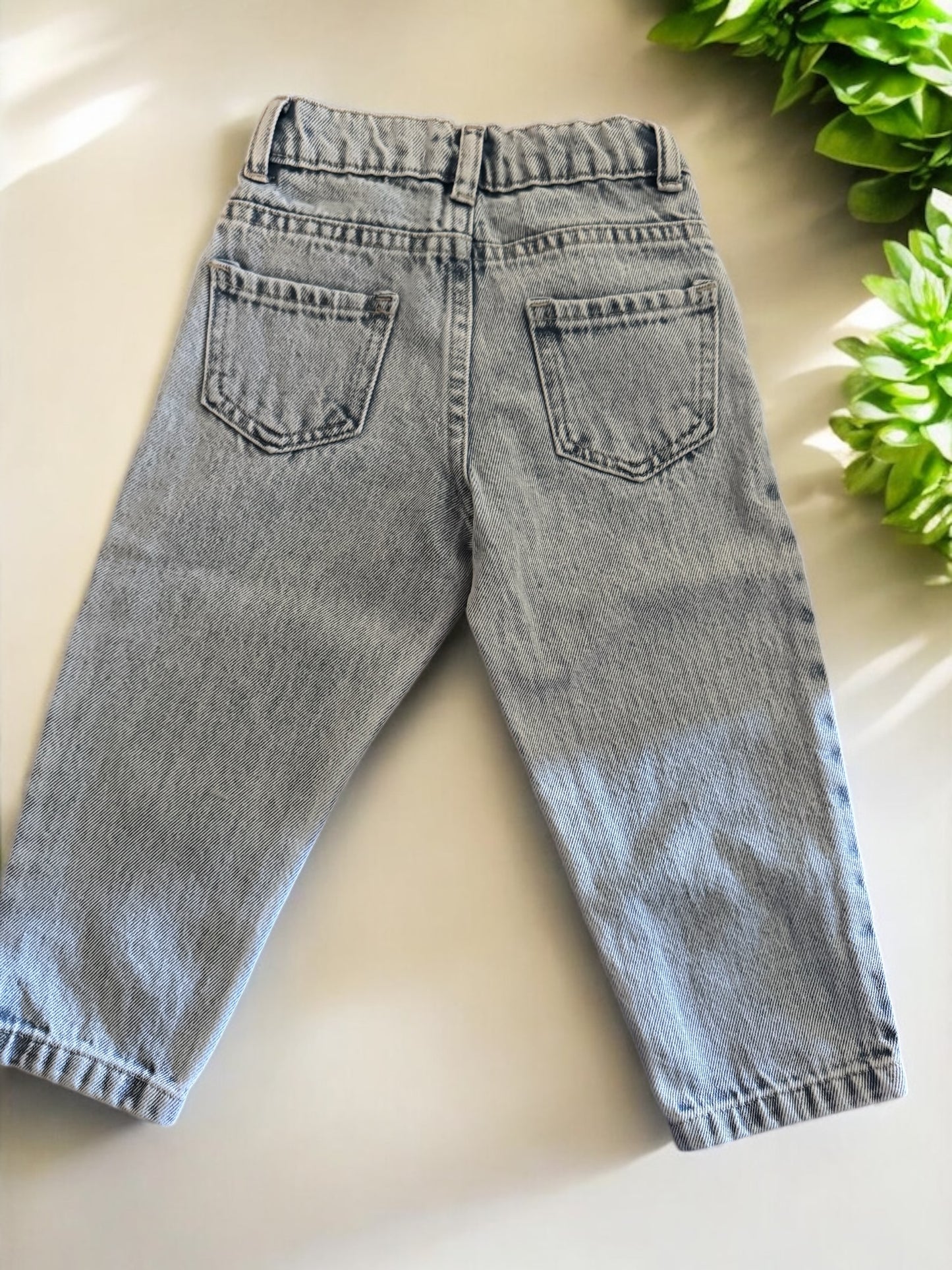 Boys ice blue stone washed denim pants