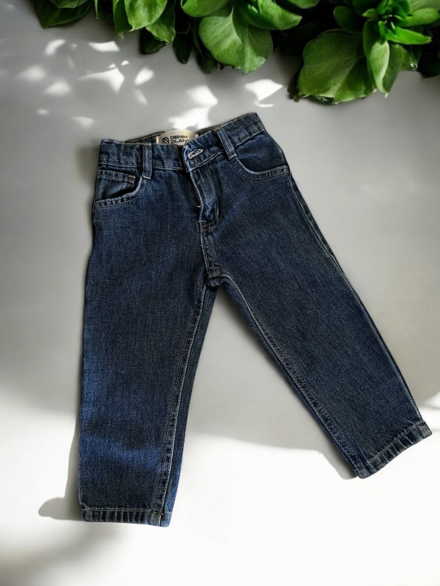 Mid-Blue stone washed denim pants