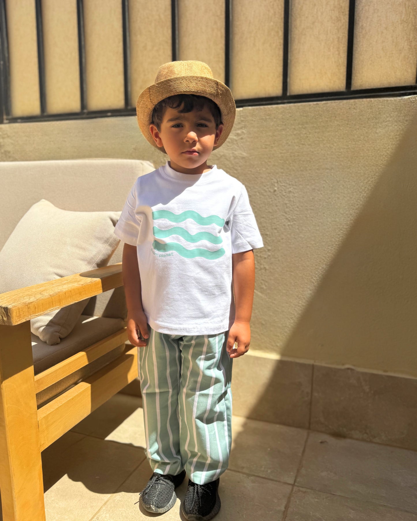 Boys and Girls mint green Pants set "Waves"