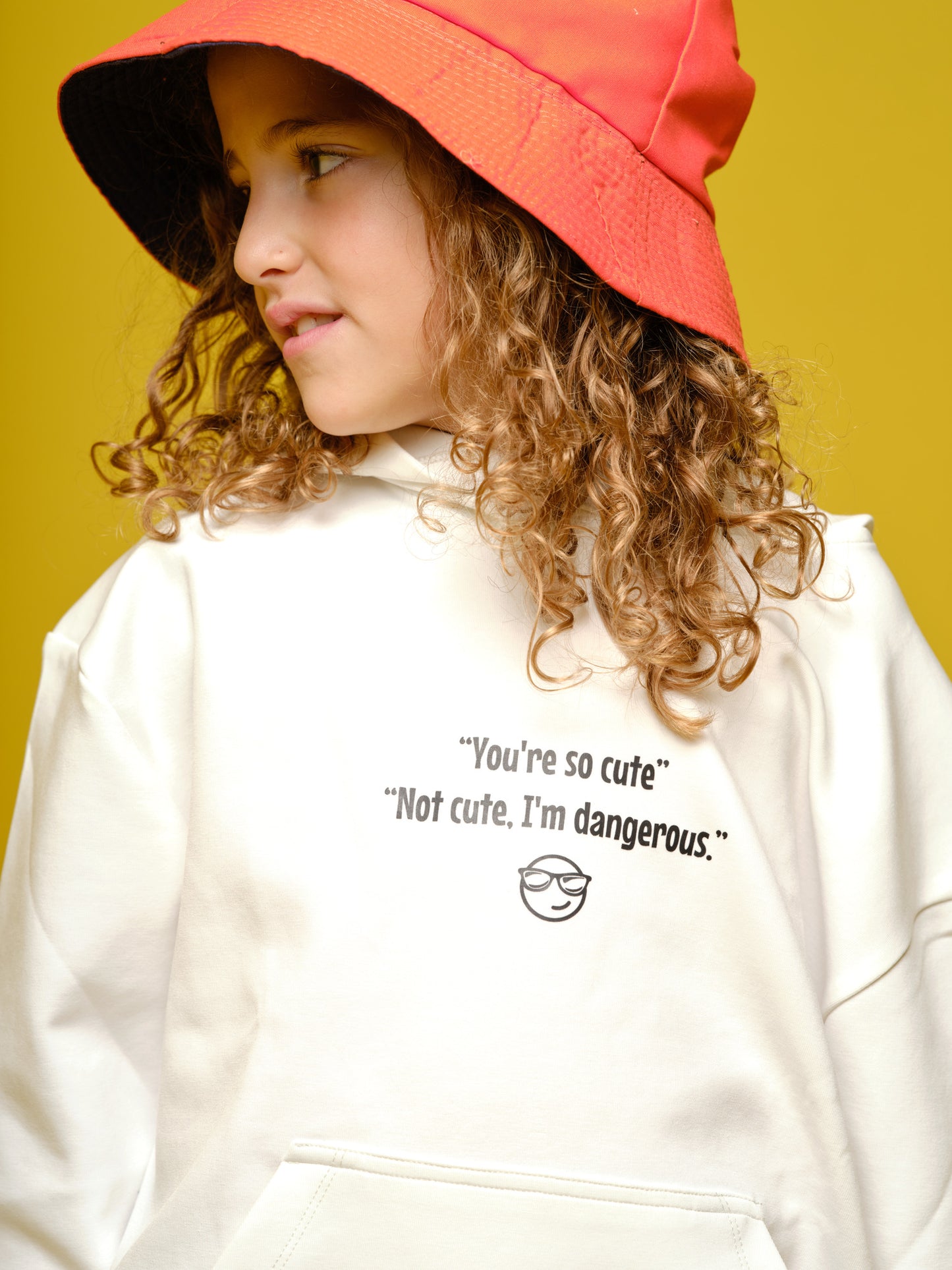 Girls White Hoodie "not cute, Dangerous"
