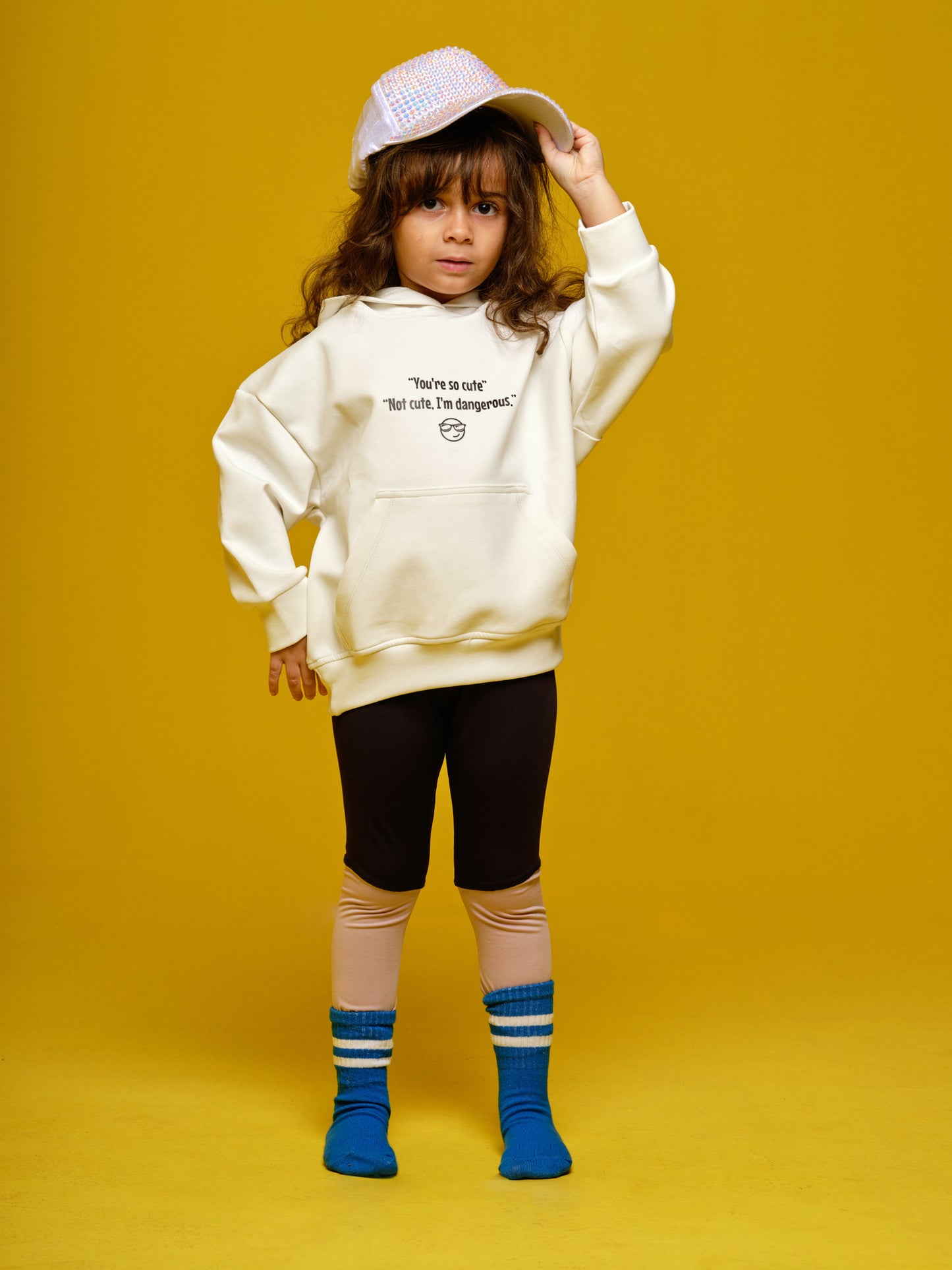 Girls White Hoodie "not cute, Dangerous"