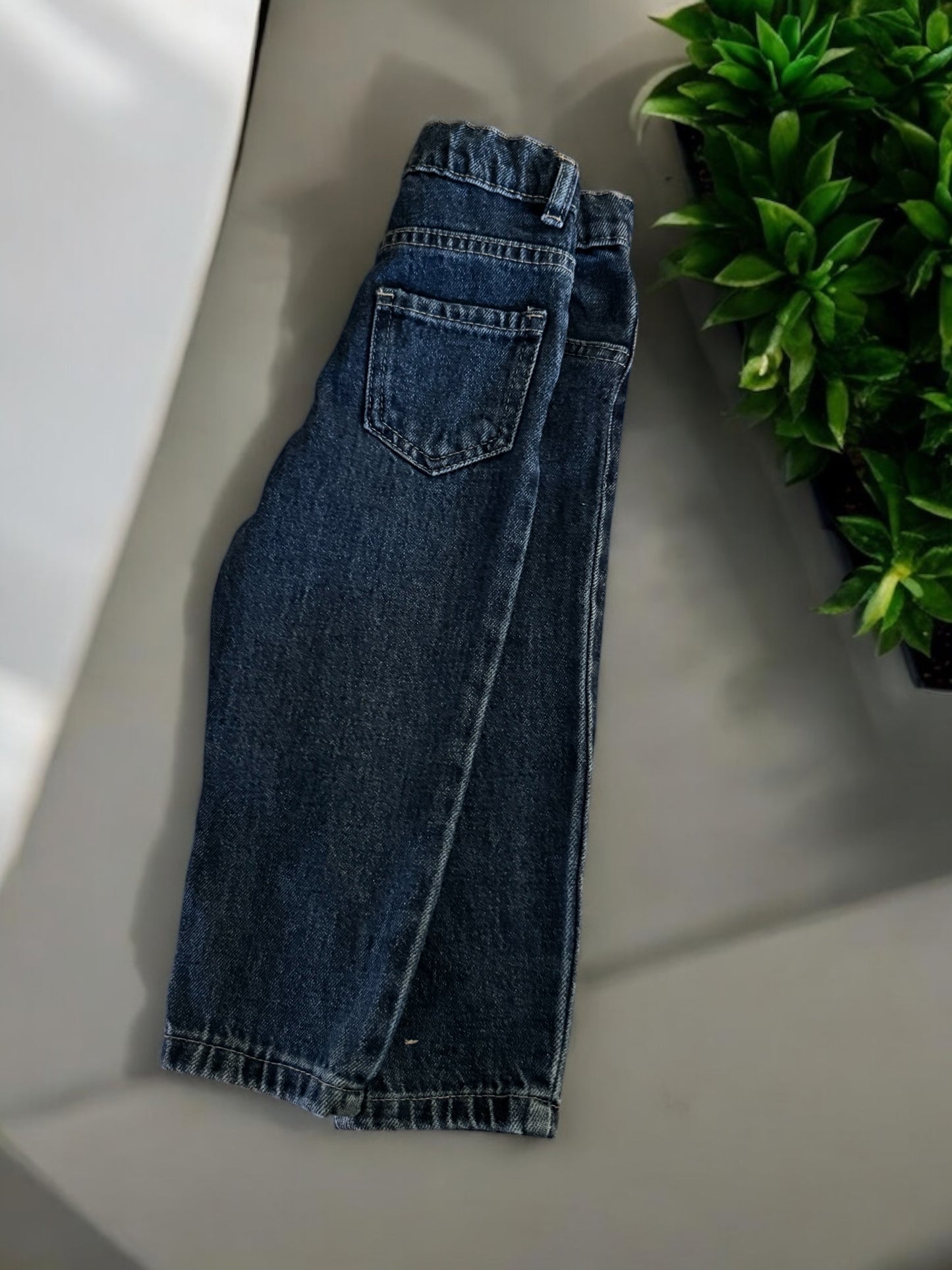 Mid-Blue stone washed denim pants