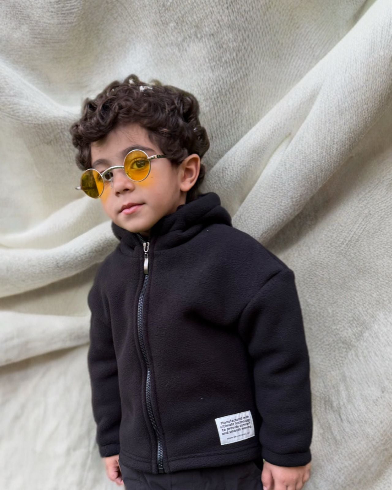 Black fleece hoodie jacket full zipper