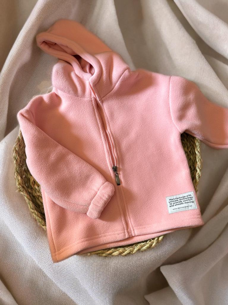 Girls pink fleece hoodie full zipper