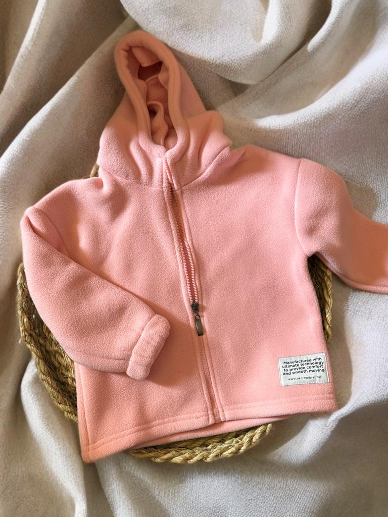 Girls pink fleece hoodie full zipper