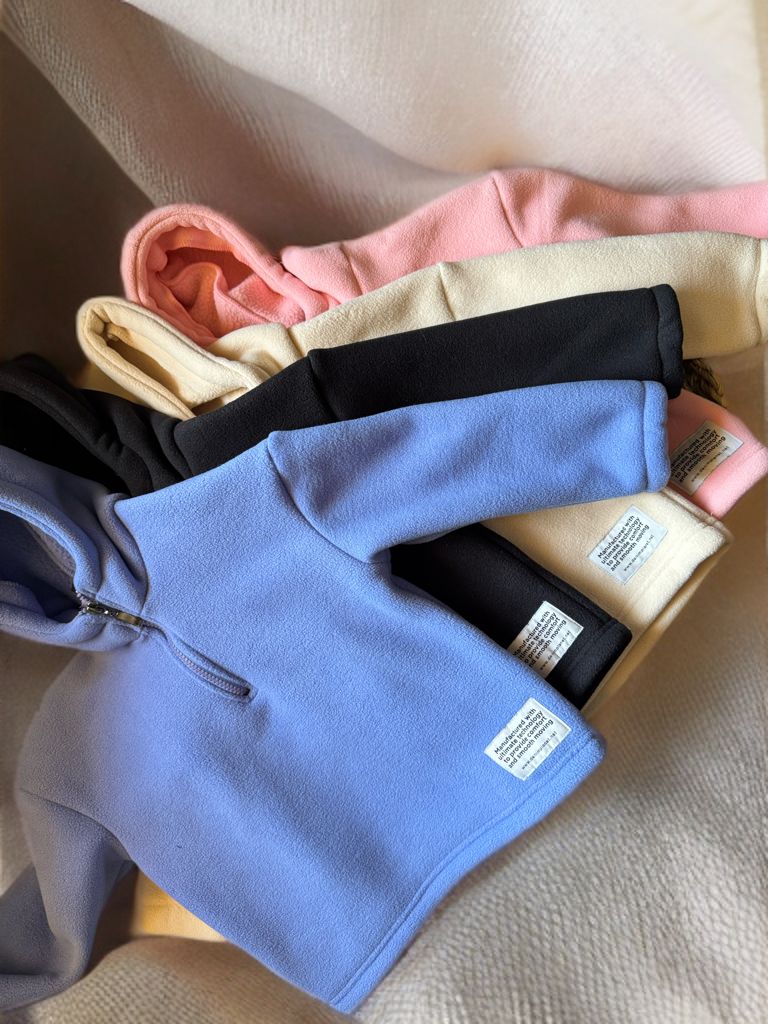 Boys baby blue fleece hoodie 1/4 zipper