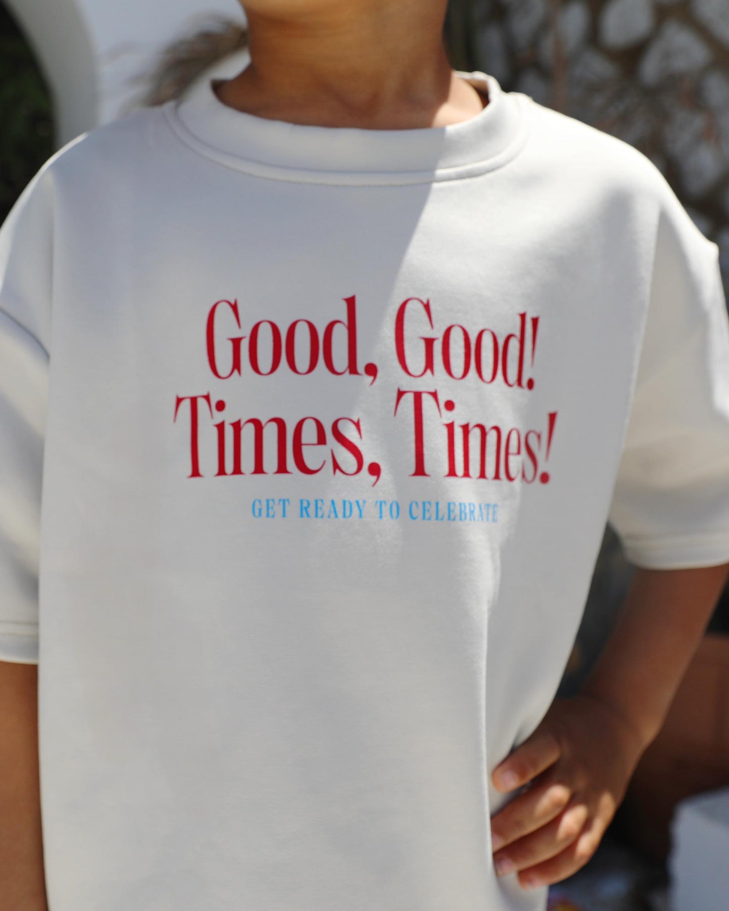 Boys Interlock Beige shorts set "Good Times"