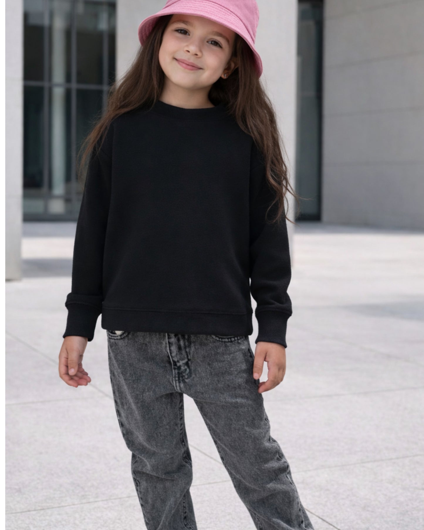 Grey stone washed denim pants