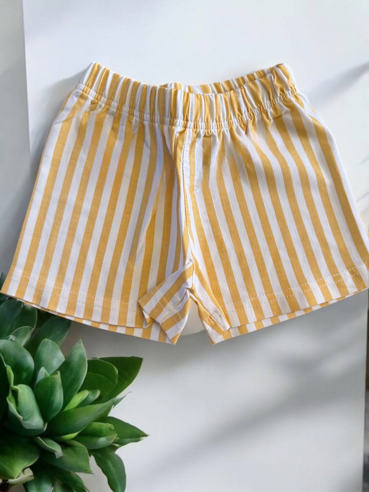 Boys and Girls yellow shorts set "Waves"