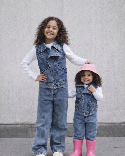Girls Dark Blue Denim vest