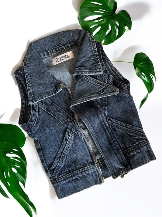 Girls Dark Blue Denim vest