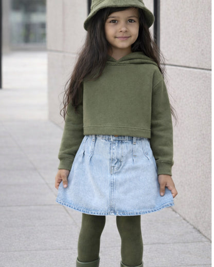 Girls Ice blue denim skirt