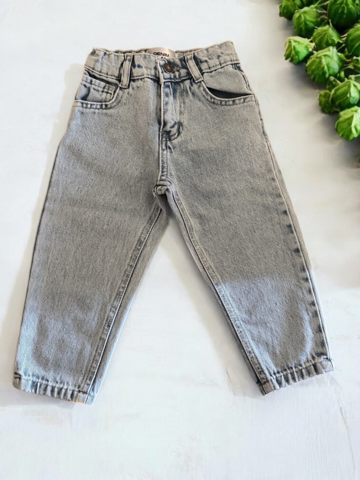 Boys ice blue stone washed denim pants