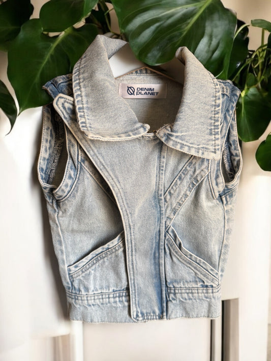 Girls light Blue Denim vest
