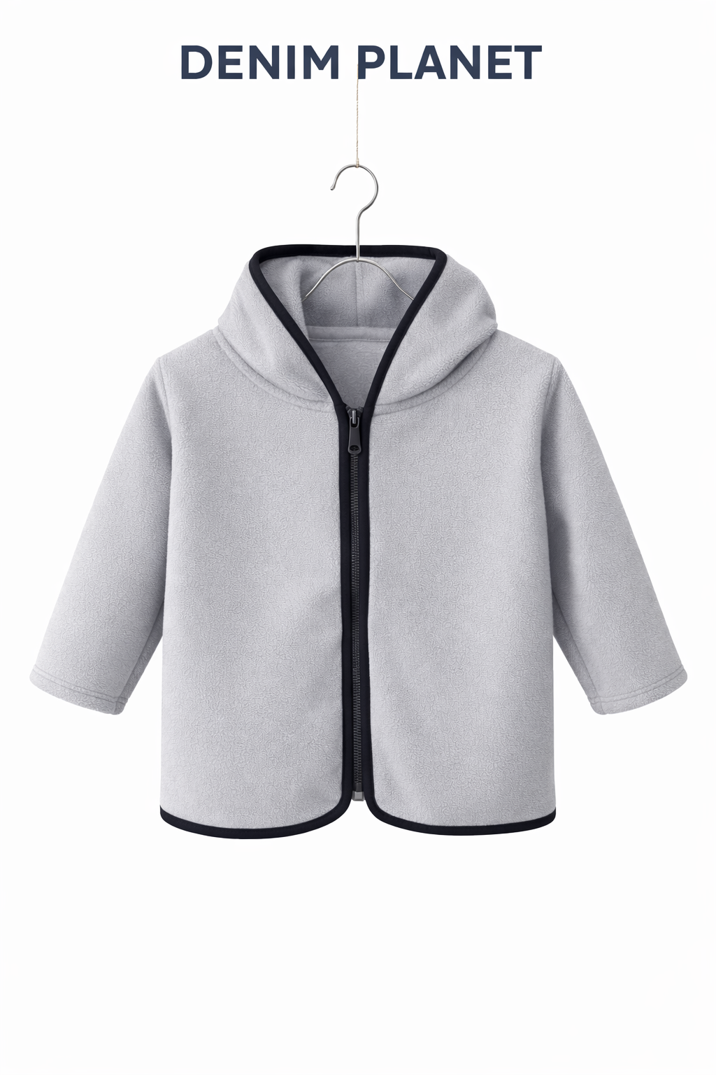 Grey fleece hoodie full zipper