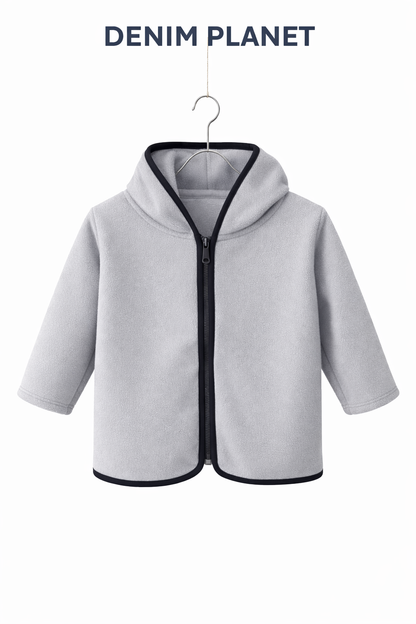 Grey fleece hoodie full zipper