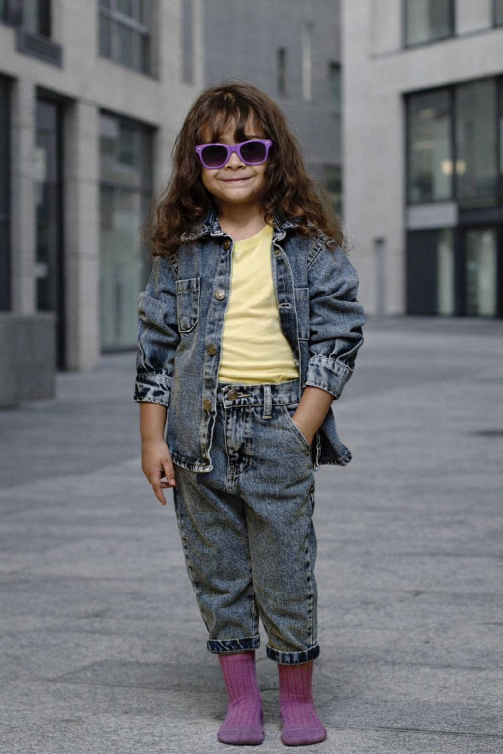 Girls Meduim Blue Denim Shirt