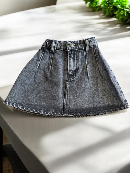 Girls black stone washed  Denim skirt