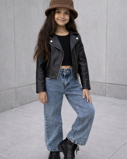 Dark Blue Wide Leg Jeans