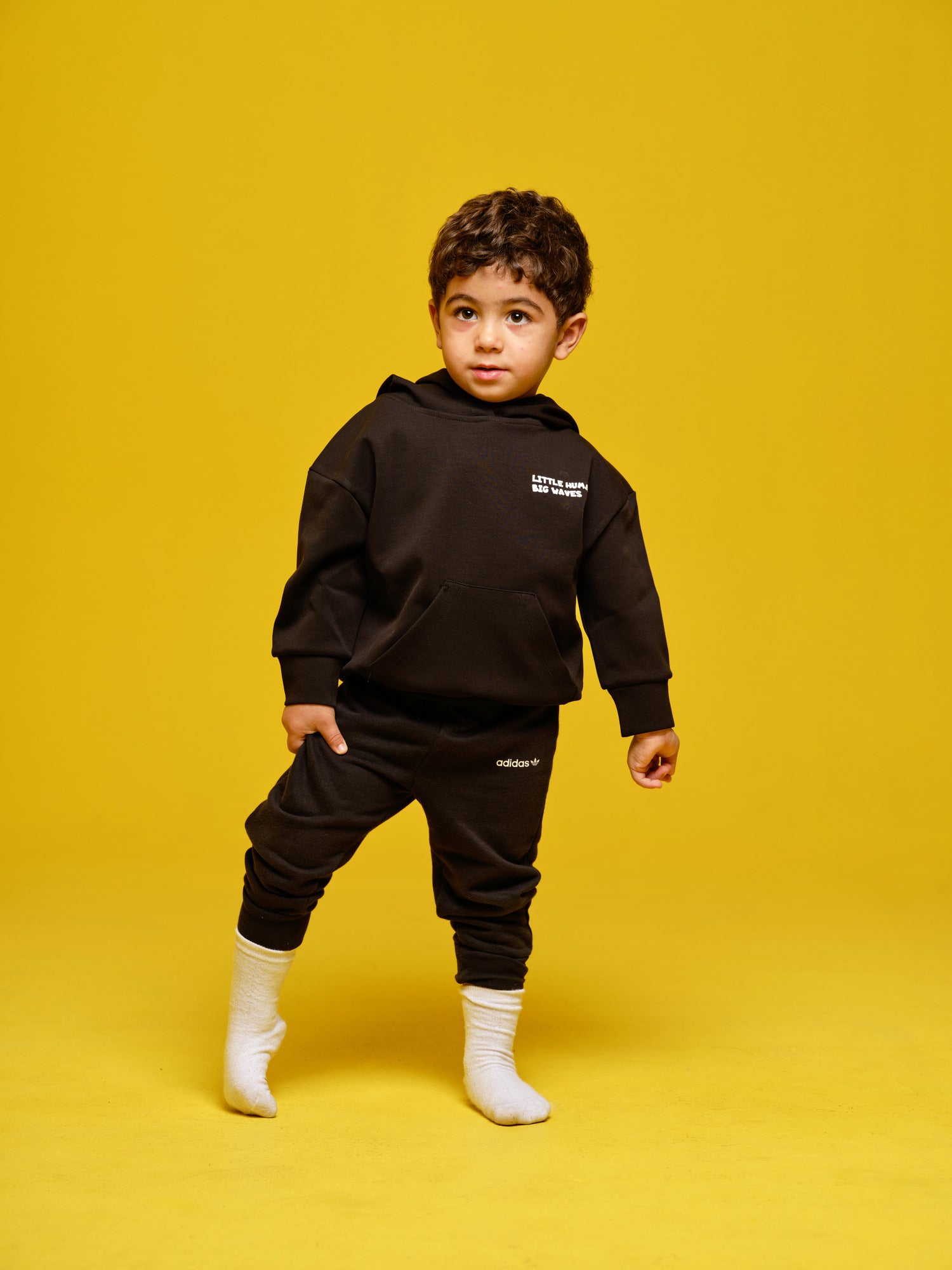Boys Hoodie little human big waves black-1
