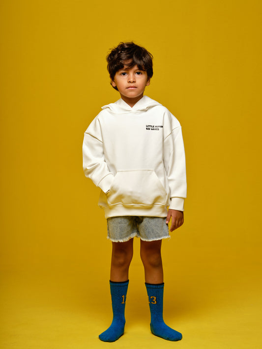 Boys Hoodie little human big waves white-2