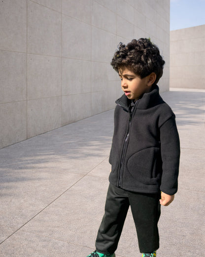 Black fleece hoodie full zipper