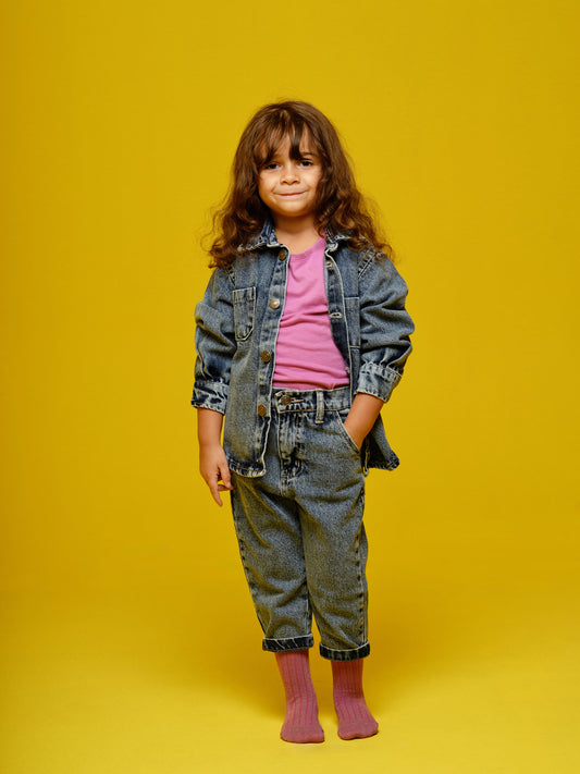 Girls Meduim Blue Denim Shirt