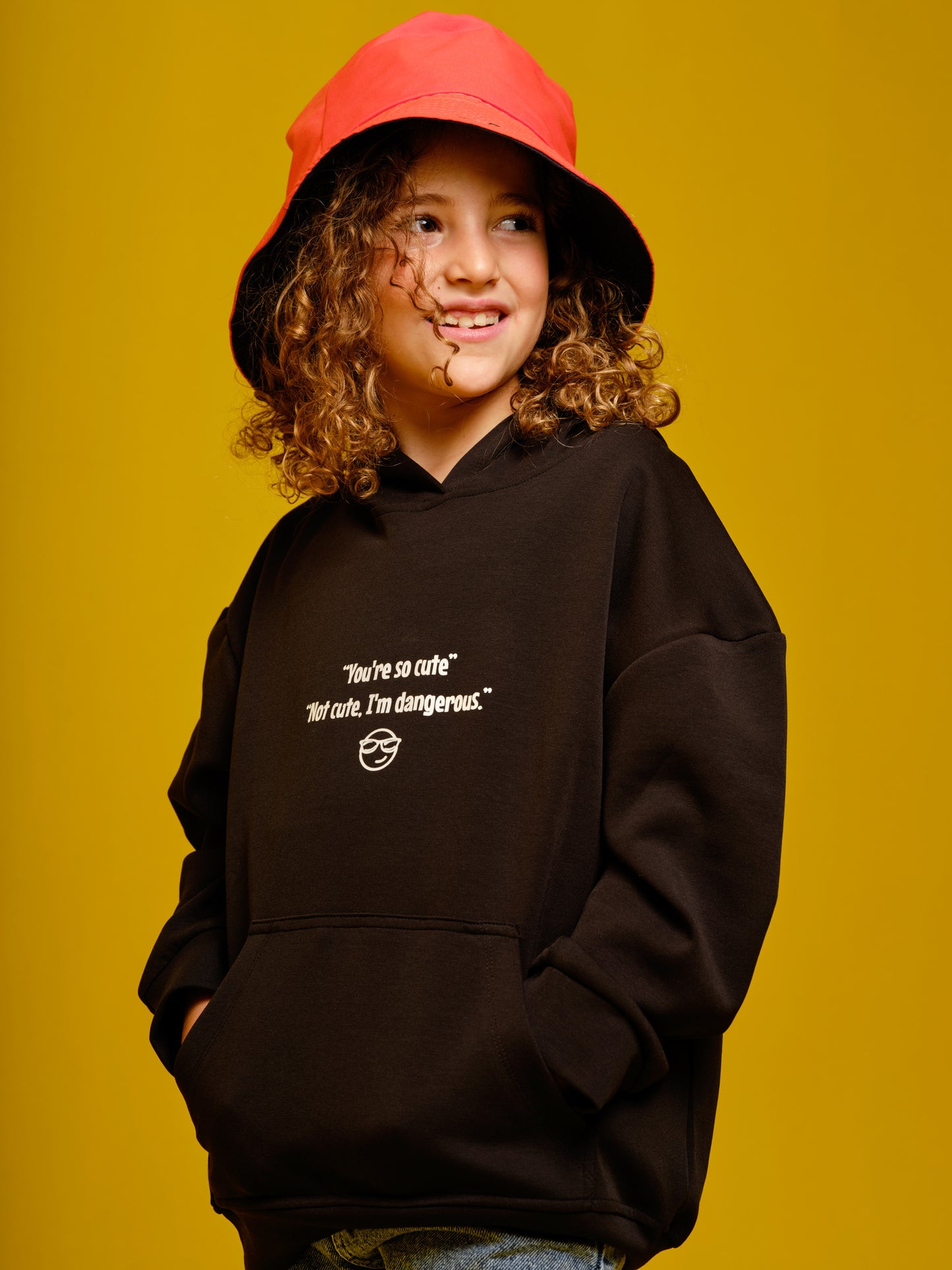 Girls Black Hoodie "not cute, Dangerous"