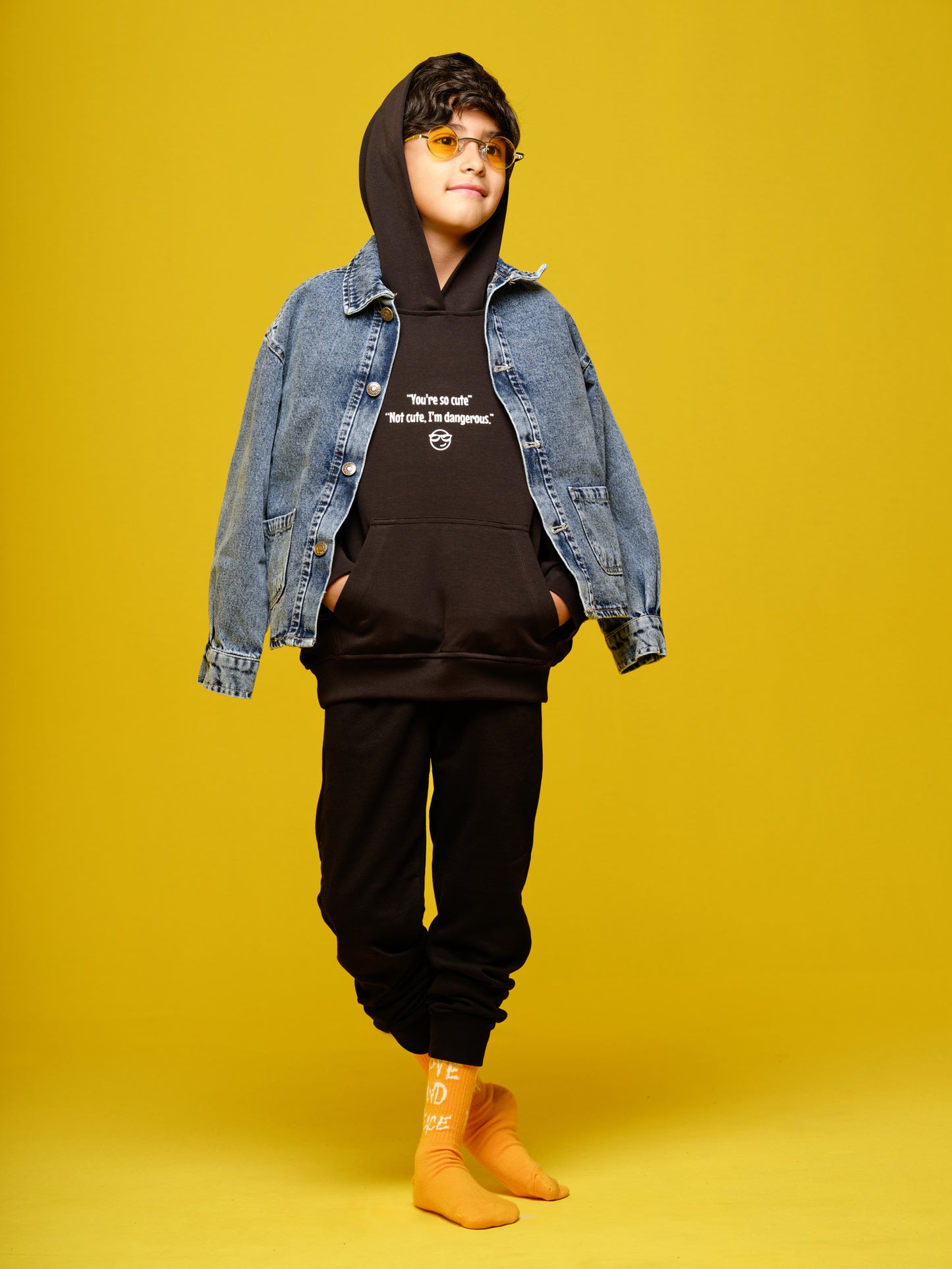 Boys Black Hoodie "not cute, Dangerous"