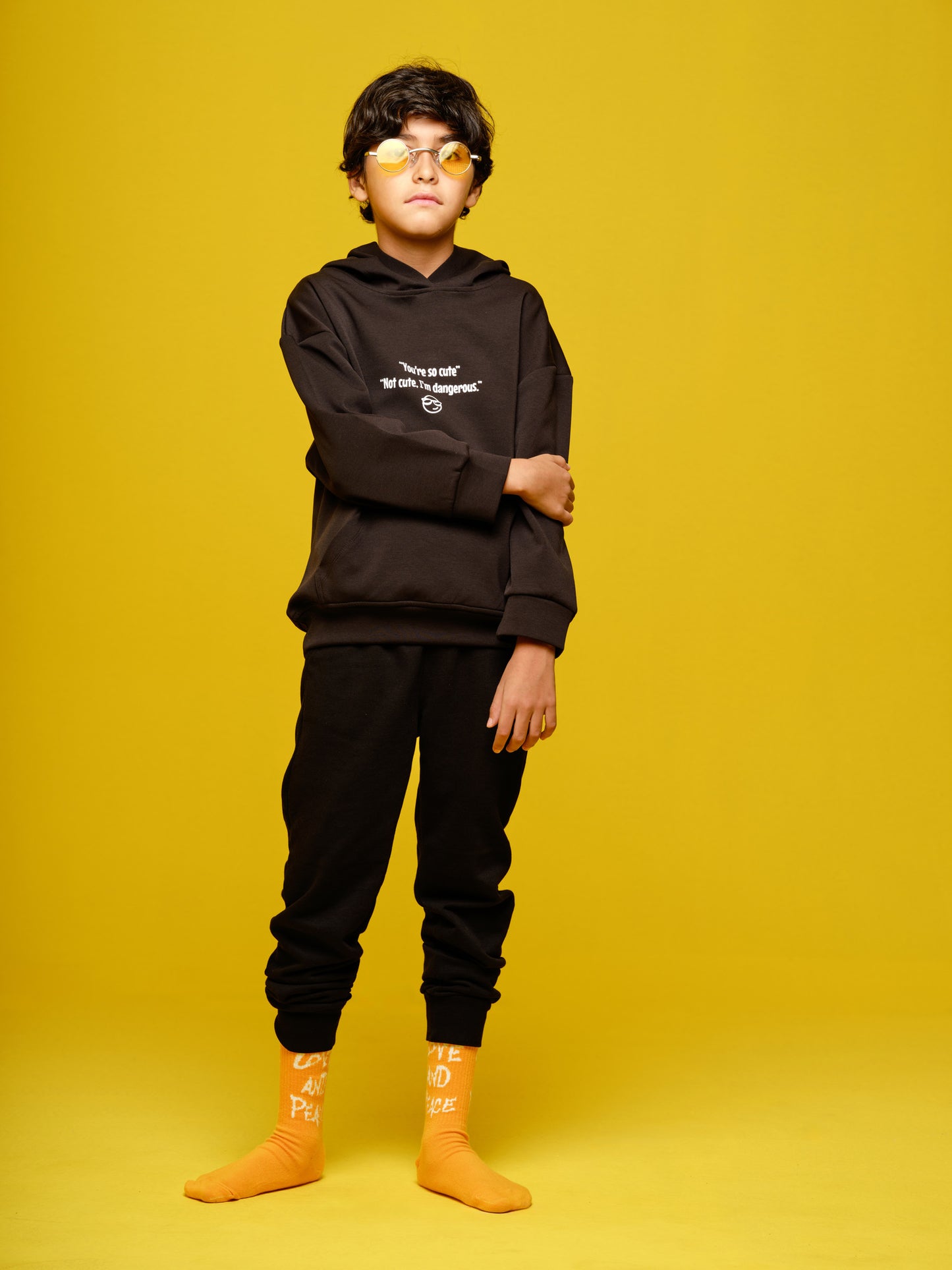 Boys Black Hoodie "not cute, Dangerous"