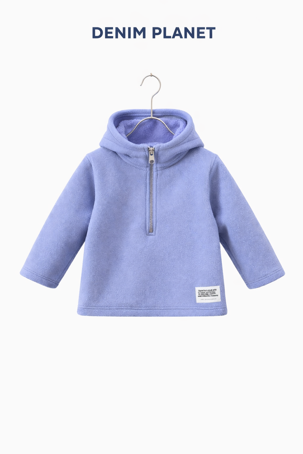 Boys baby blue fleece hoodie 1/4 zipper