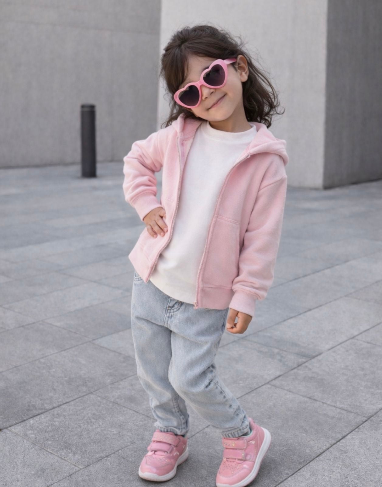 Ice blue stone washed denim pants