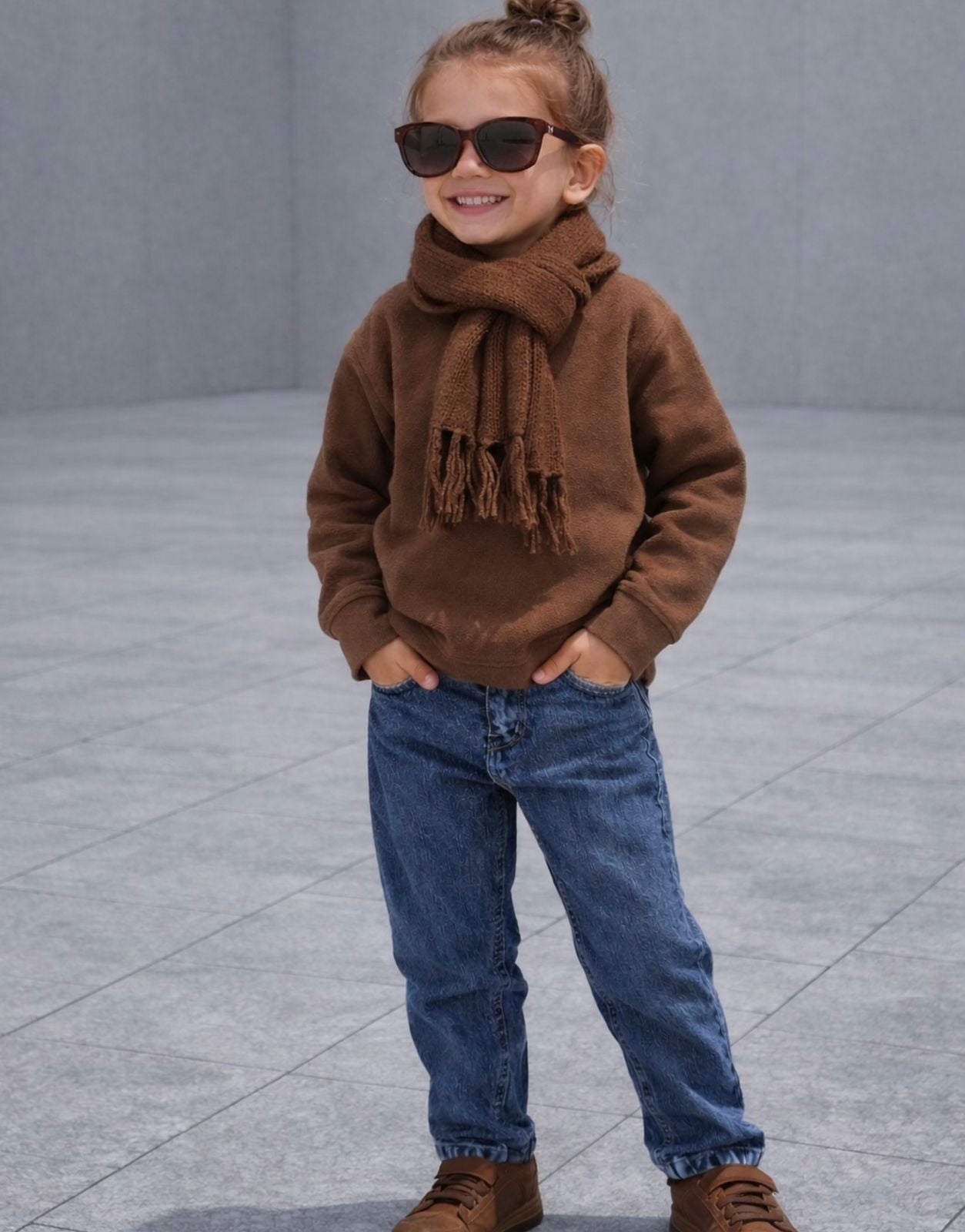 Dark blue stone washed denim pants