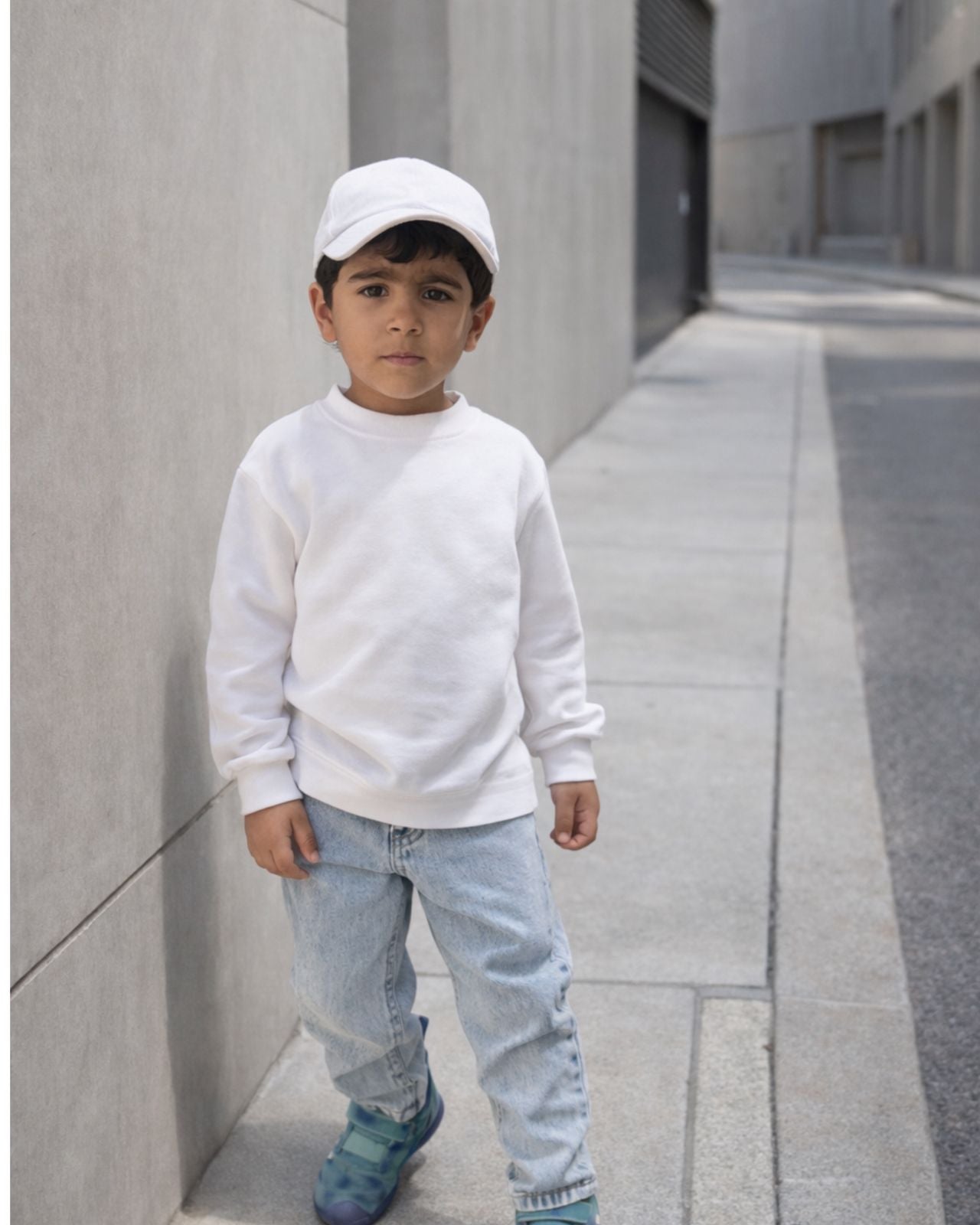 Ice blue stone washed denim pants