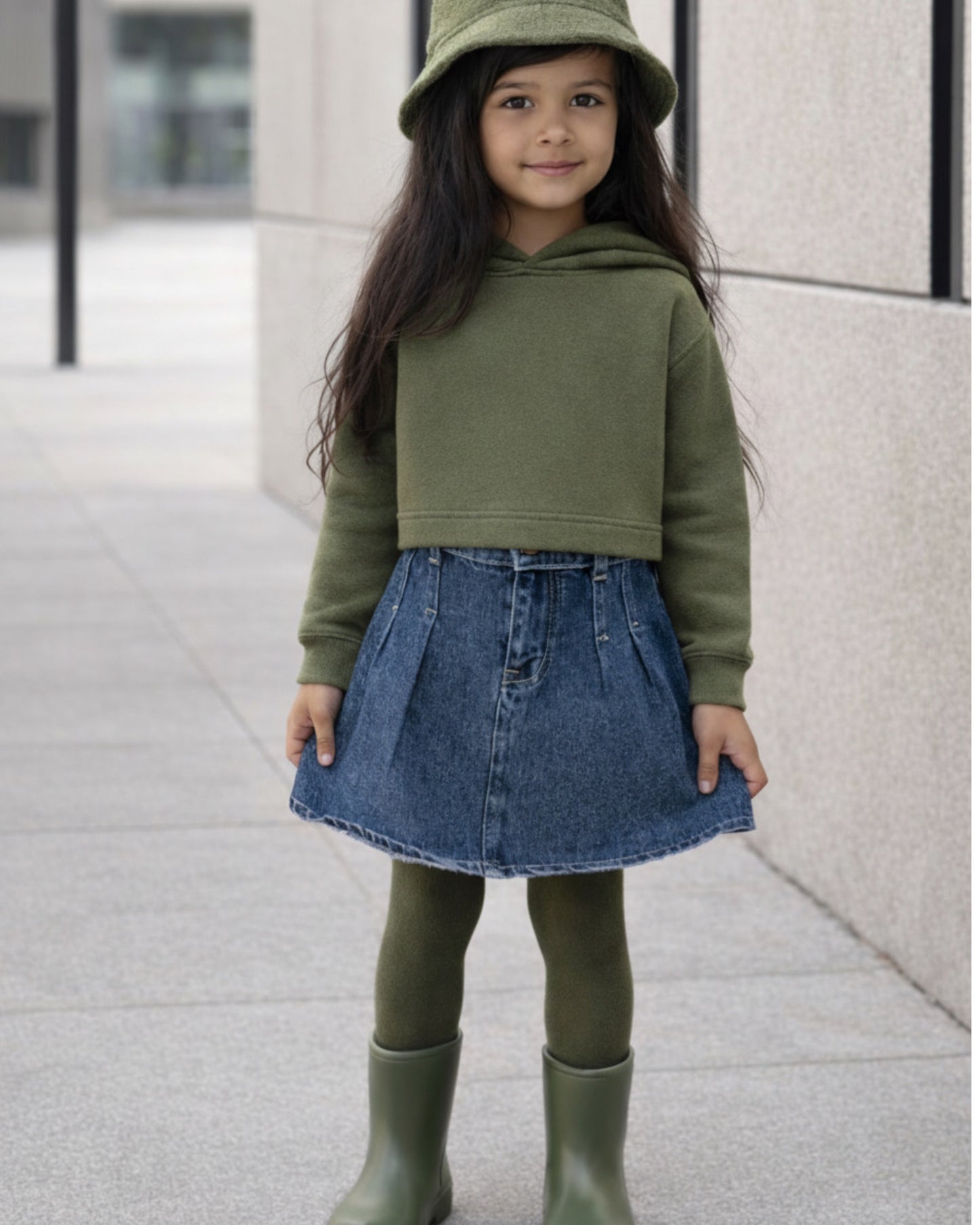 Girls Blue stone washed  Denim skirt