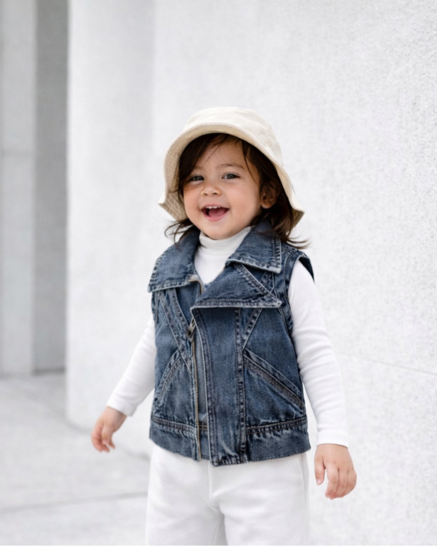 Girls Dark Blue Denim vest