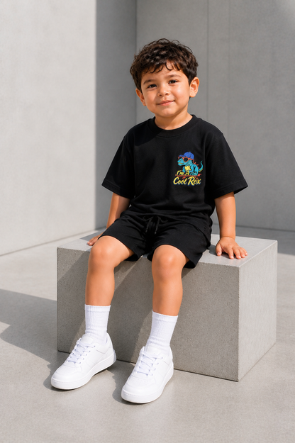 Boys and Girls Black shorts set "Cool Rex"