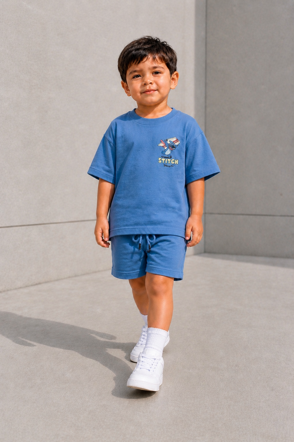 Boys and Girls Blue shorts set "Stich"