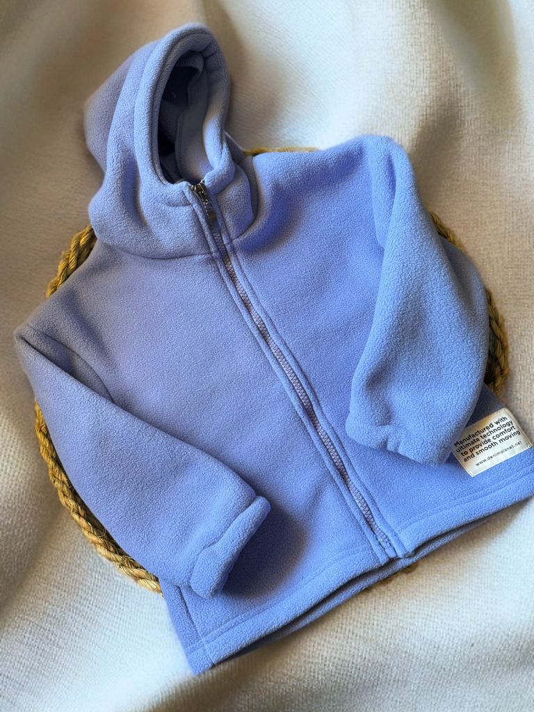 Girls baby blue fleece hoodie full zipper