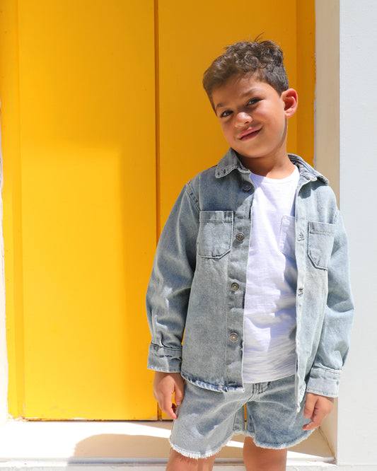 Boys Light Blue Denim Shirt
