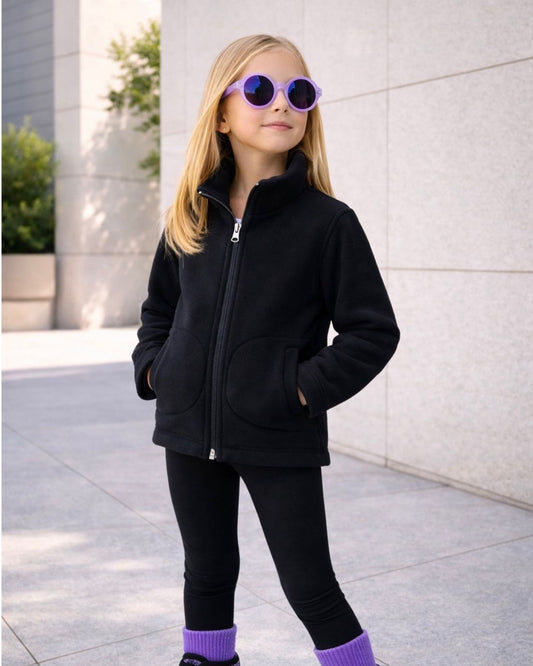 Black fleece hoodie full zipper