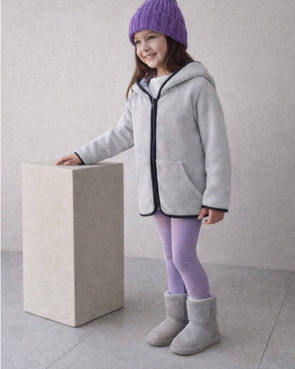 Grey fleece hoodie full zipper